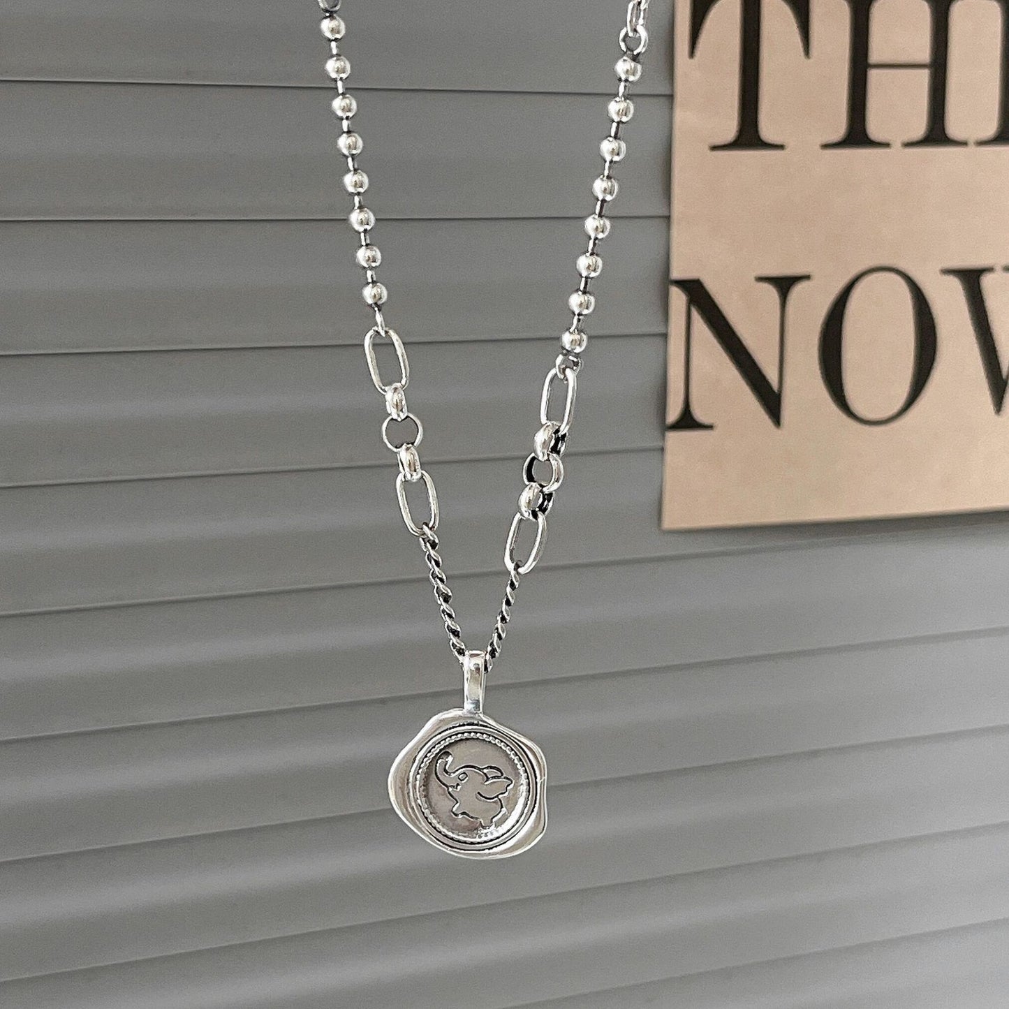 Women's Elephant Stamp Long Sweater Chain Fashionable Necklaces