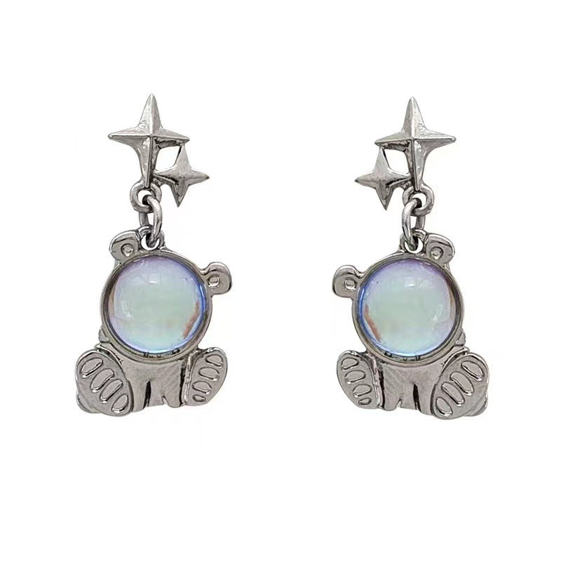 Simple Cute Cartoon Bear Female Design Earrings