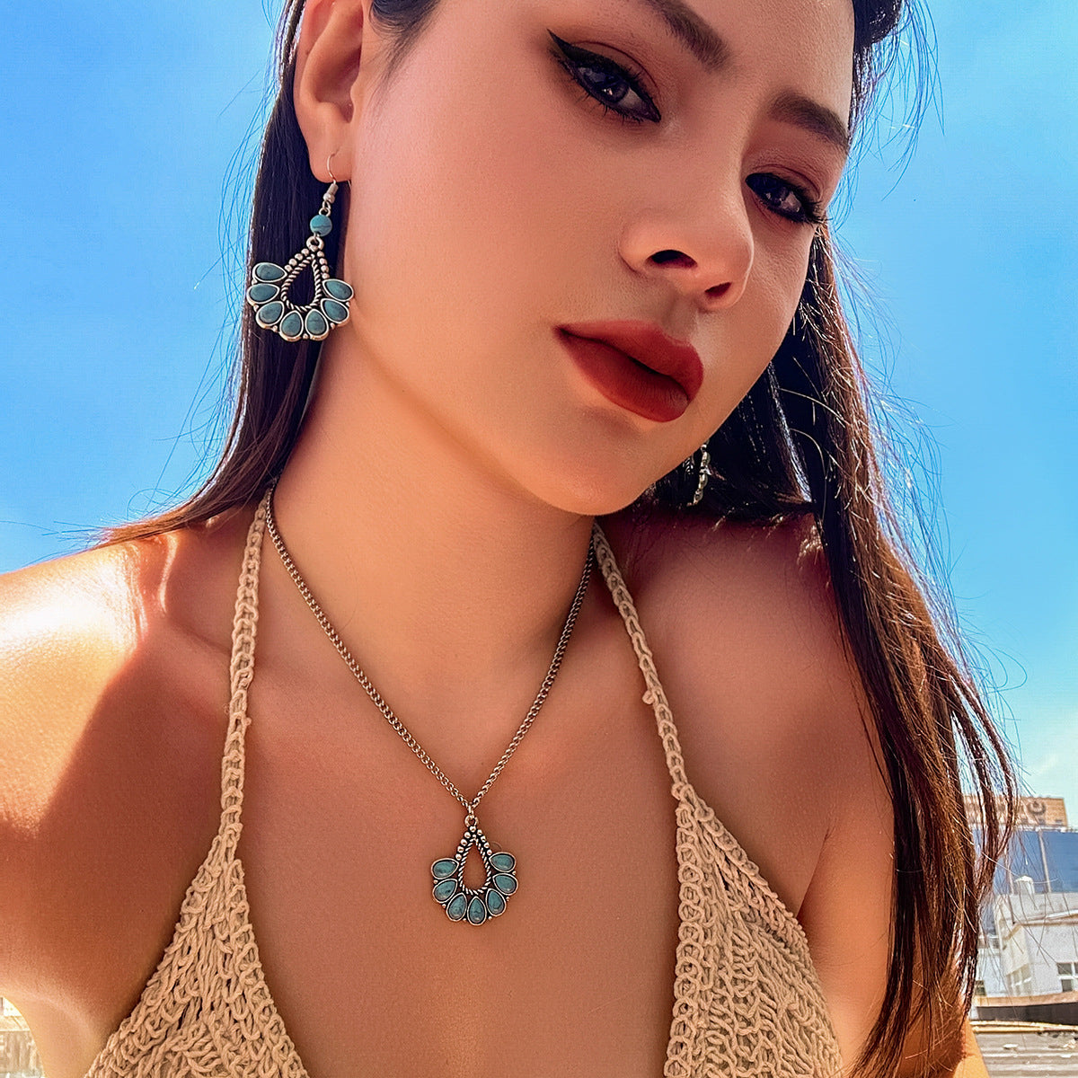 Tropfen-Quasten-Nischenschmuck, süße, coole Halsketten