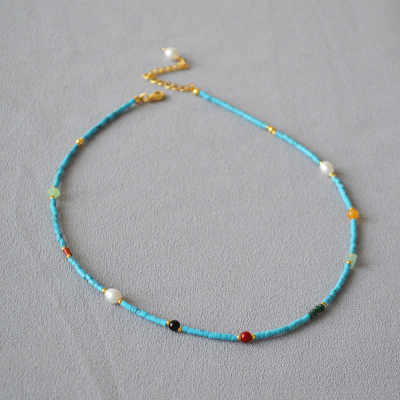 Colliers turquoise bleus de style palais occidental rétro