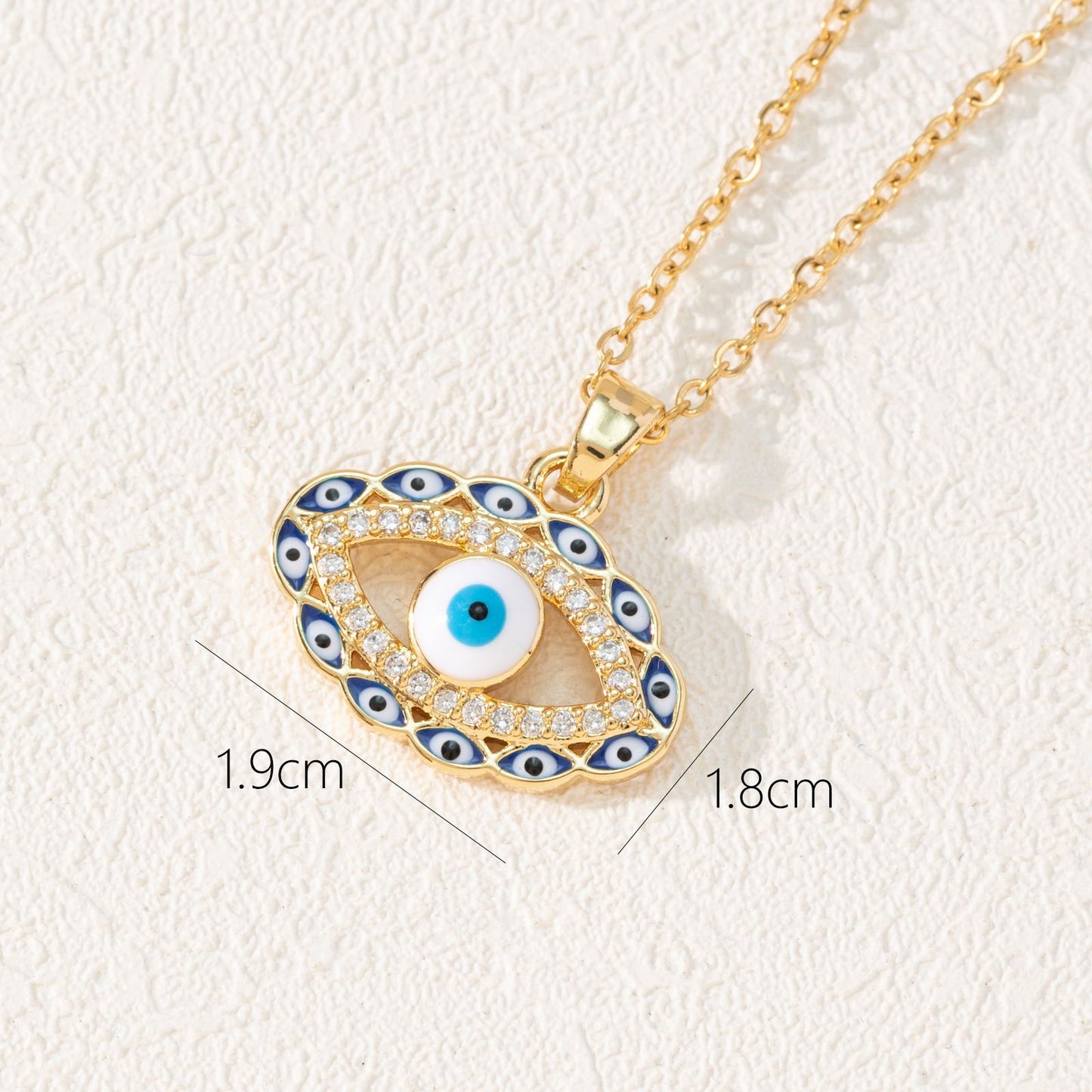 Style Fashion Dripping Zircon Eye Pendant Necklaces