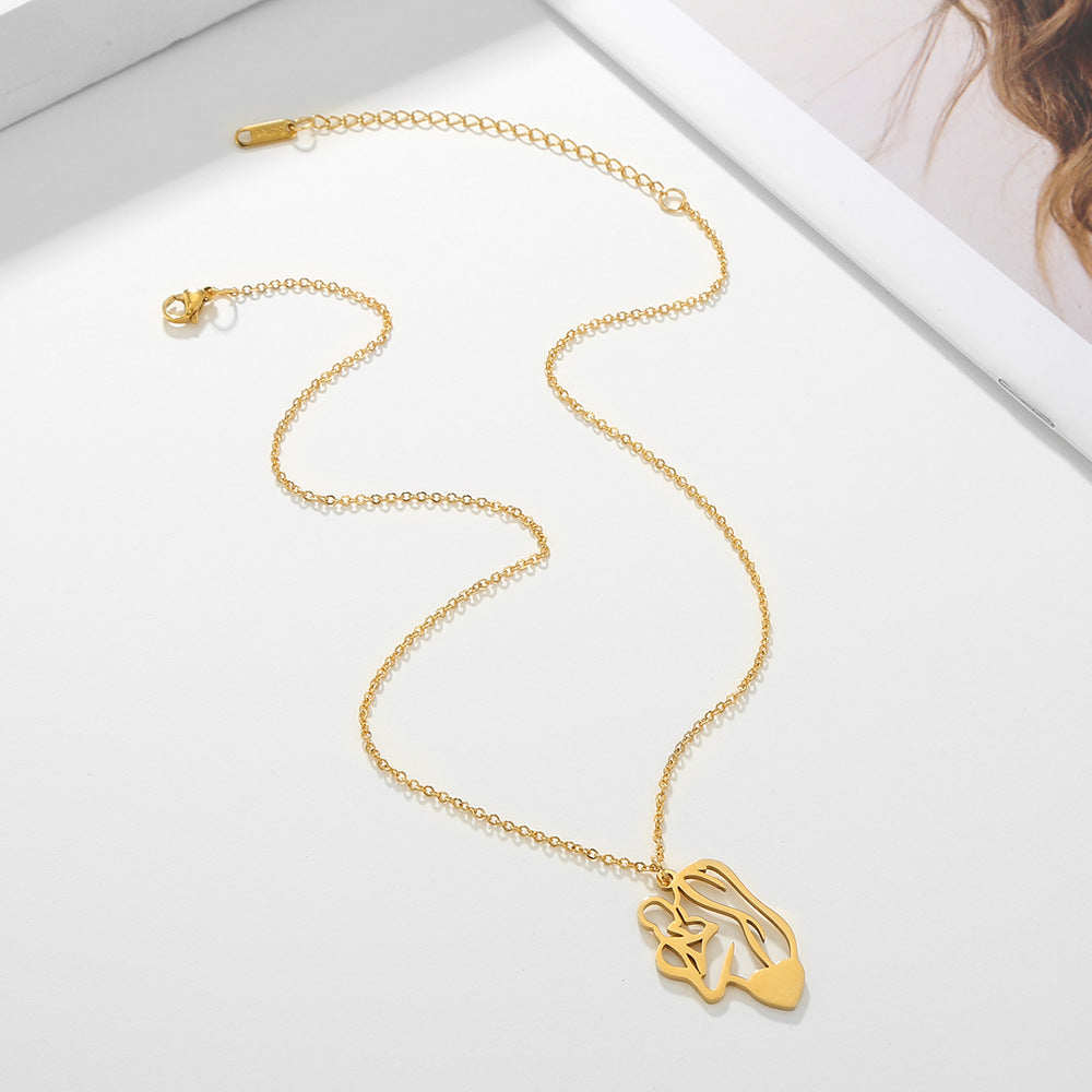 Pendentif en acier inoxydable titane plaqué or colliers mère