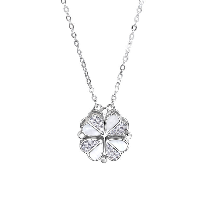 Women's For Heart-to-heart Open And Close Clover Fashion Folding Necklaces