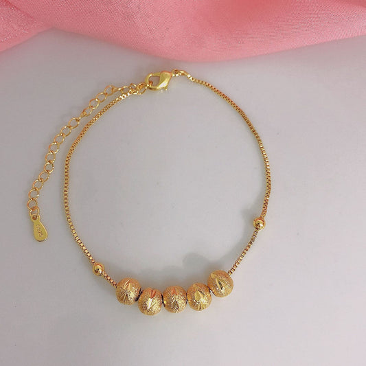 Lucky Beads Gold Plated Carven Design Bracelets