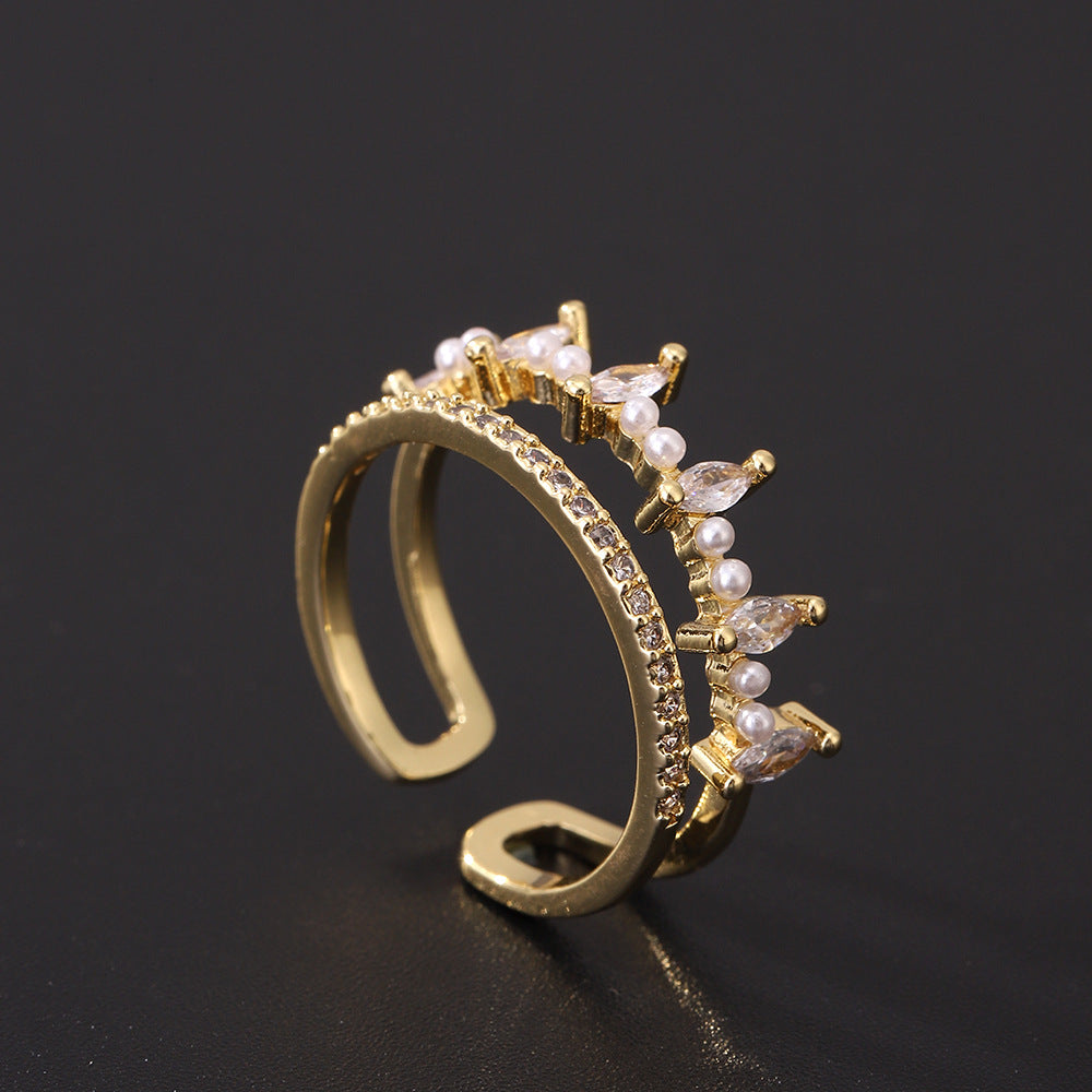 Women's Special Interest Light Luxury Design Pearl Fashion Rings