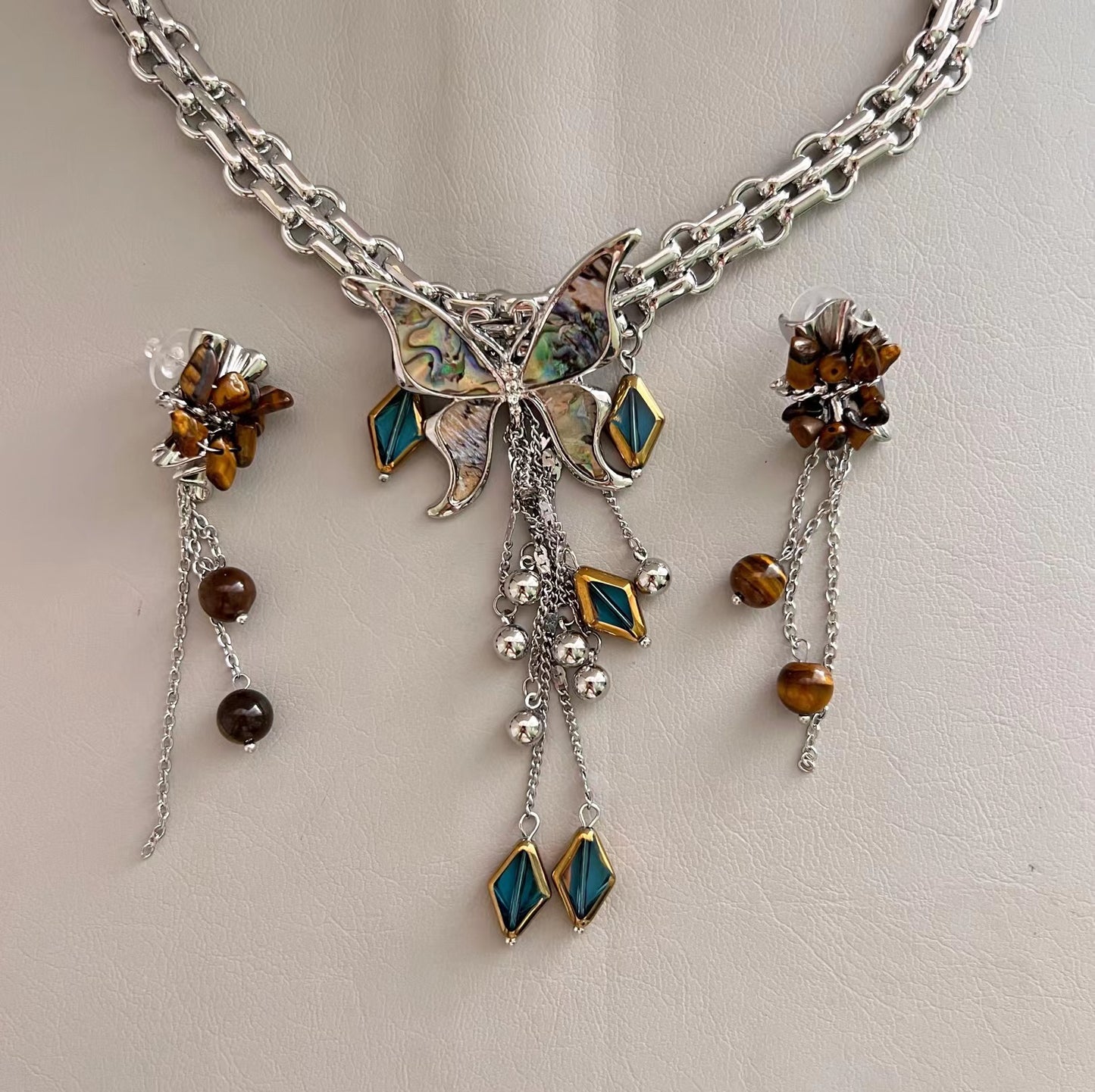 Tassel Chinese Punk Butterfly Titanium Steel Exquisite Retro Necklaces