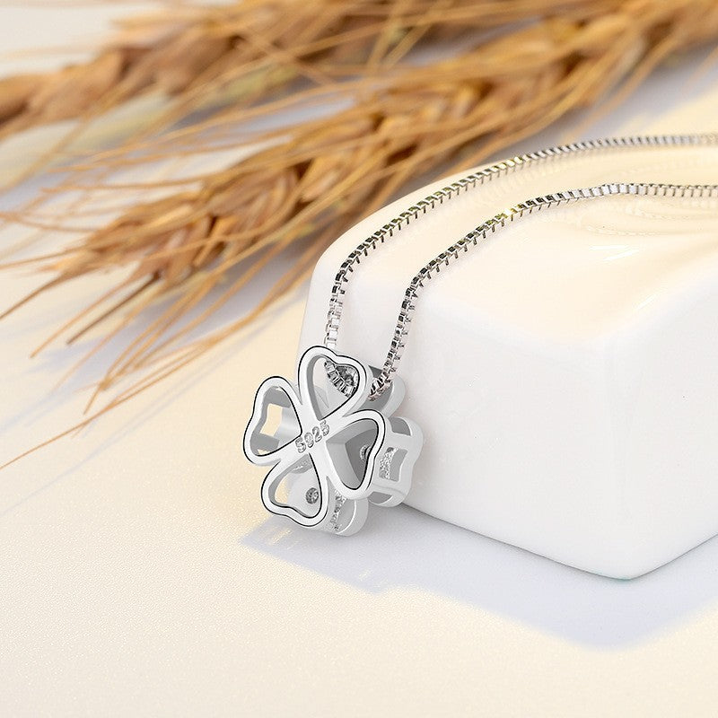 Female Clavicle Chain Clover Jewelry Pendant Simple Birthday Necklaces