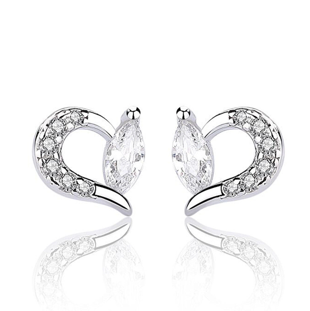 Heart-shaped Ear Trendy Female Elegant Heart Simple Earrings