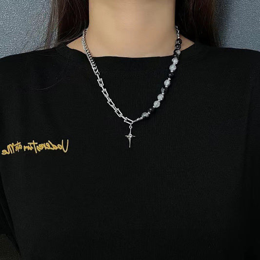 Pendant Female Colored Glaze Steel Chain Necklaces