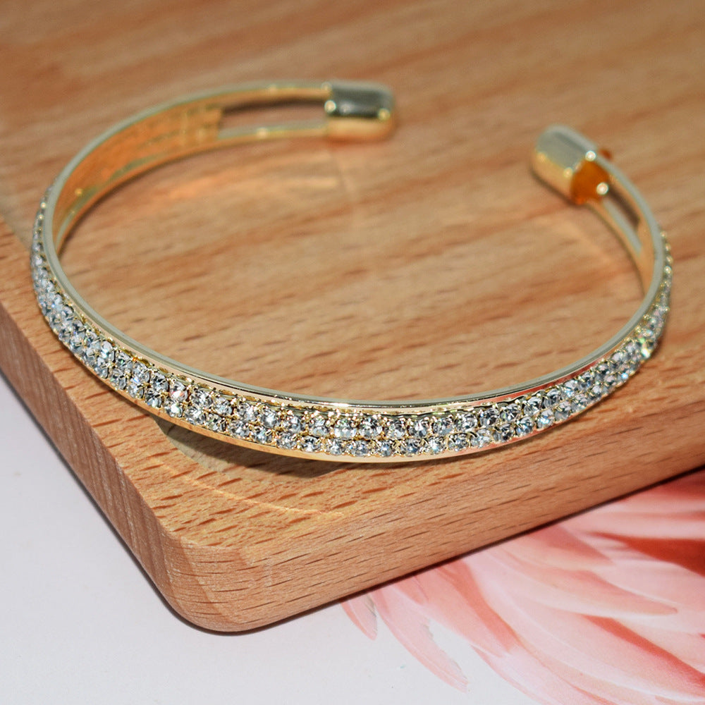 Rhinestone Full Diamond Simple Opening Female Bracelet