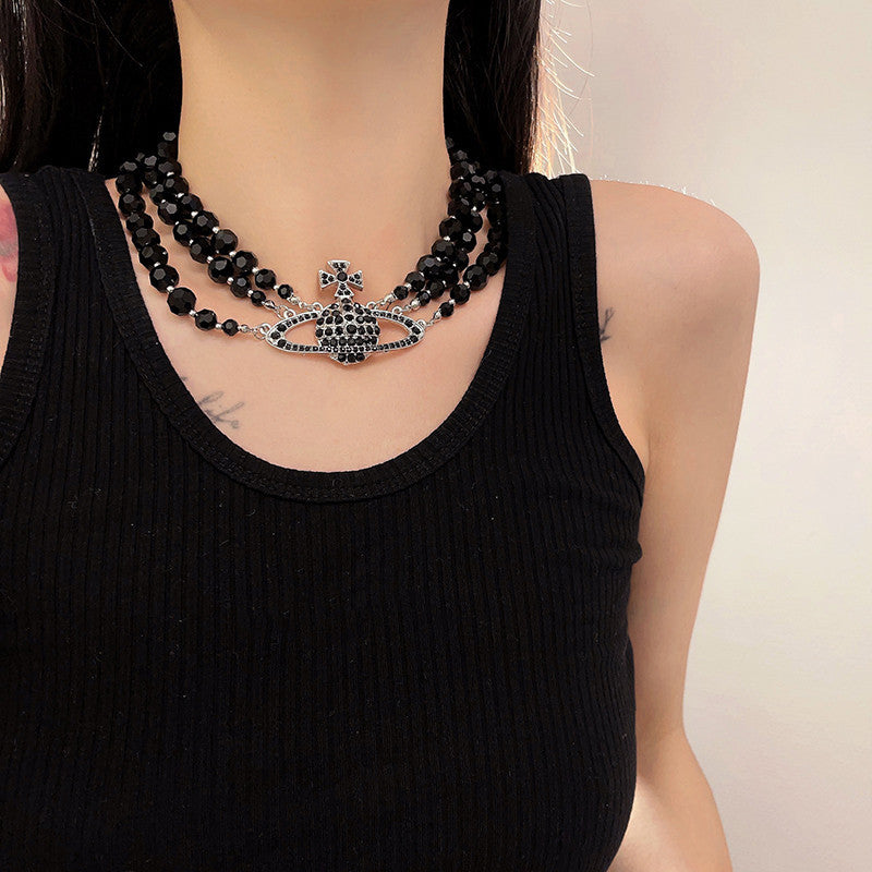 Colliers de clavicule personnalisés rétro gothiques en diamant pour femmes