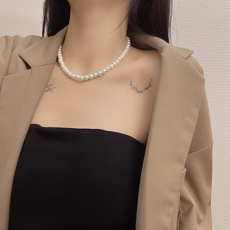 French Style Classic Pearl Minimalist Clavicle Necklaces