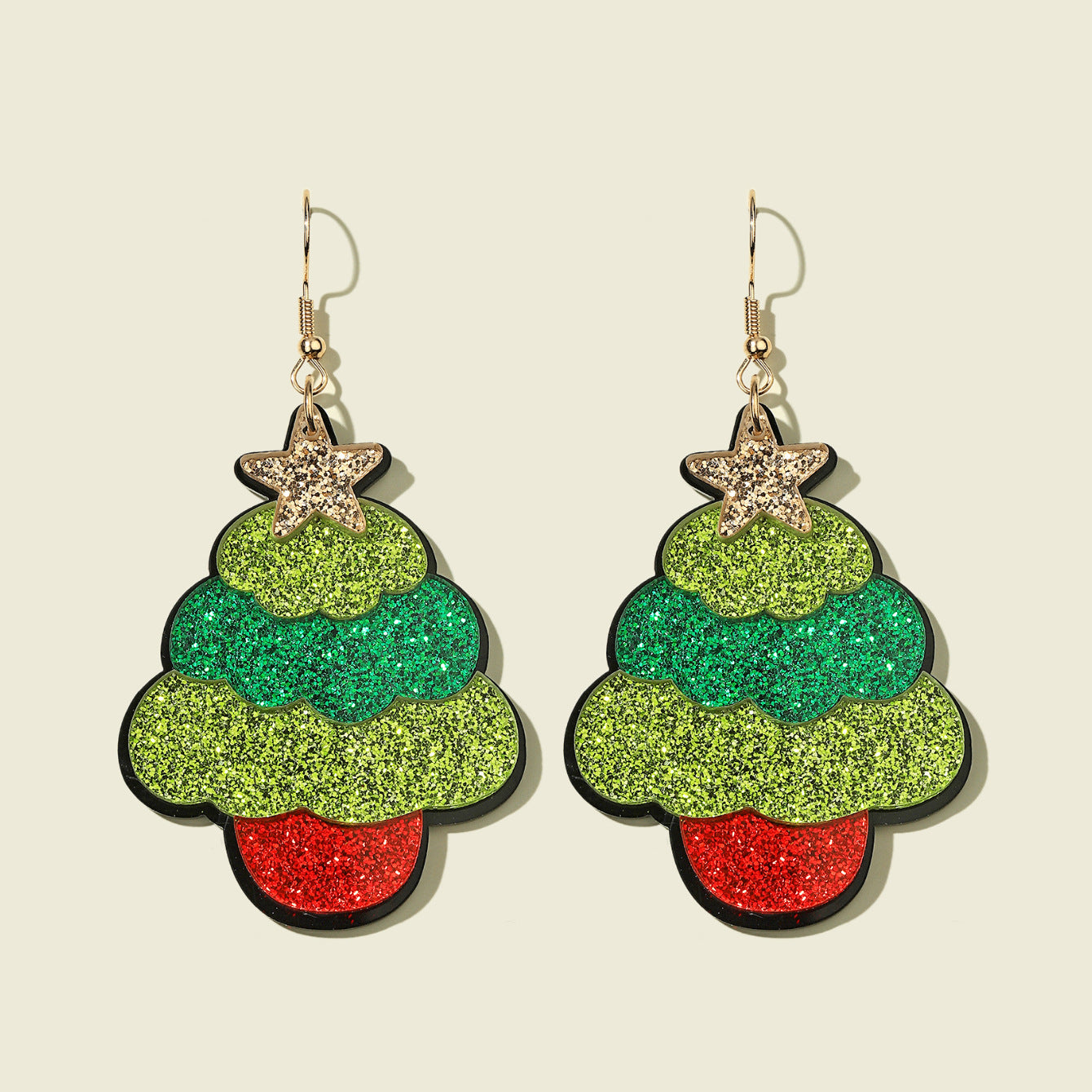 Cute Creative Christmas Tree Elk Acrylic Earrings