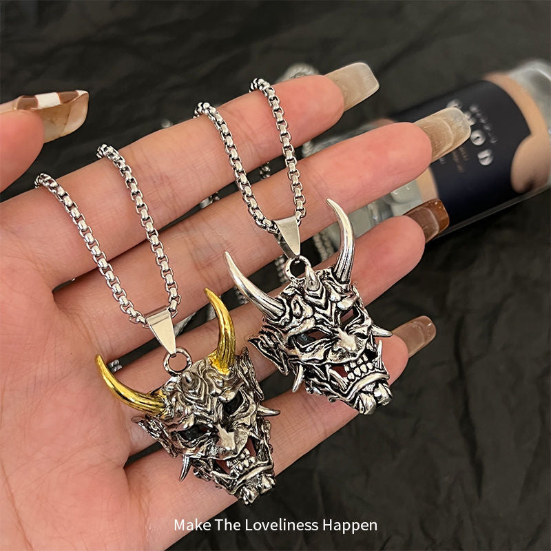 Pendentif masque pour hommes, colliers hip hop cool et uniques