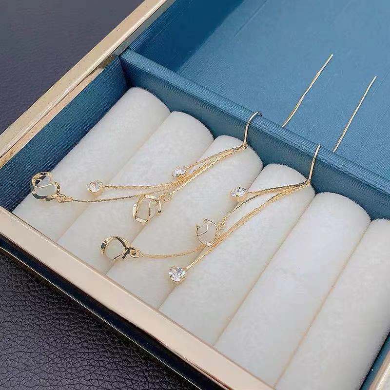 Women's Opal Eardrop Trendy High-grade Sier Needle Earrings