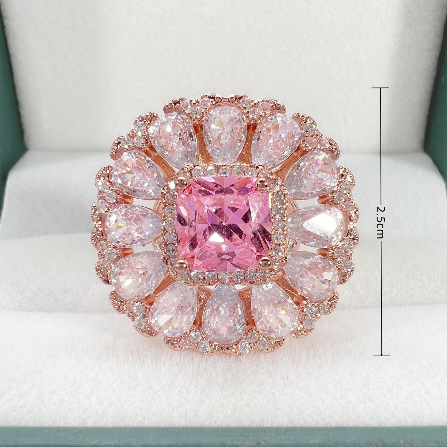 Bagues de couleur tourmaline diamant carré princesse zircon