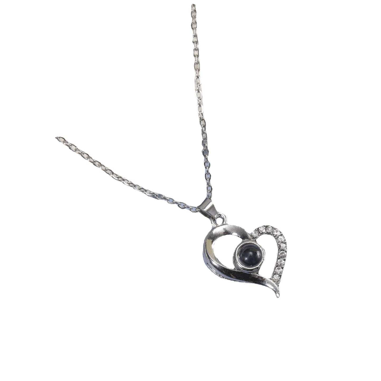 Colliers avec pendentif à mémoire de projection Love You pour femmes, hommes et femmes