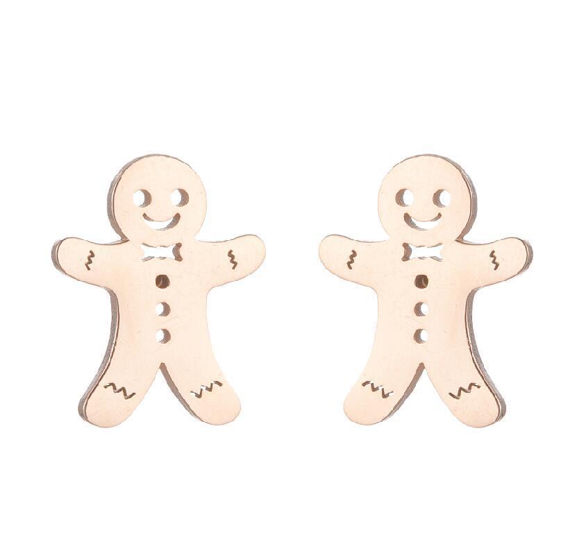 Stylish And Simple Personality Gingerbread Man Earrings