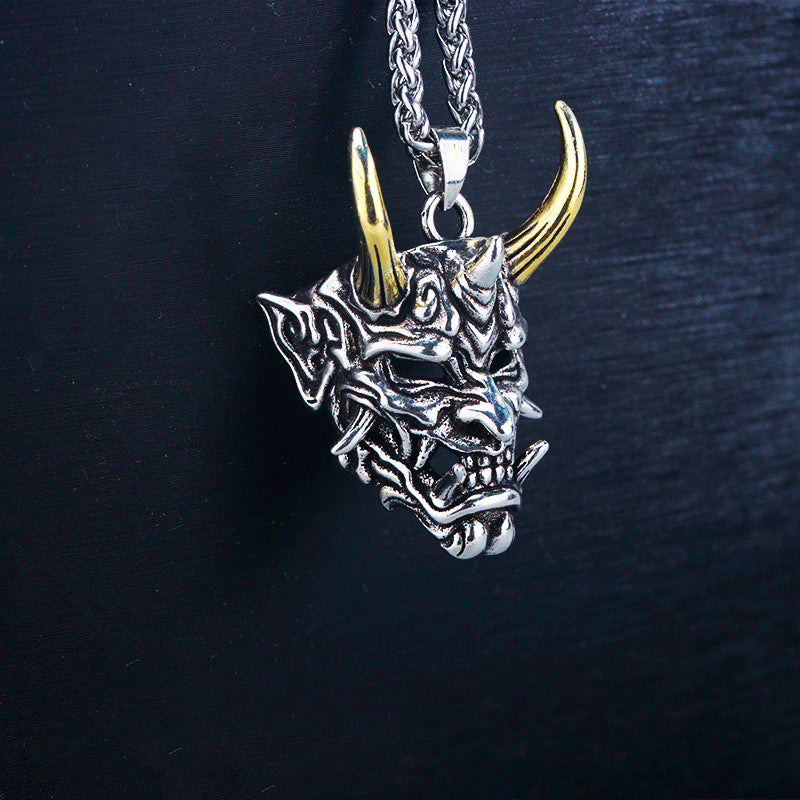 Men's Ghost Mask Pendant Trendy Hip Hop Ruffle Handsome Necklaces