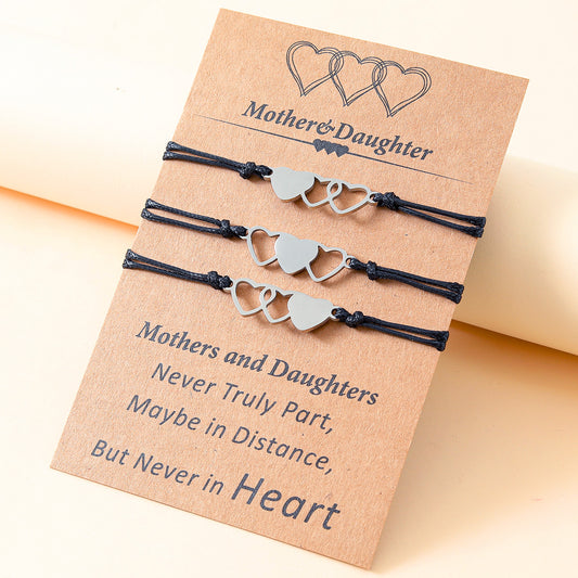 Stainless Steel Heart-shaped Hand Weaving Carrying Bracelets