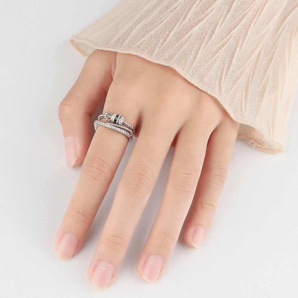 Double-line Smart Circle Open Anxiety Rotating Rings