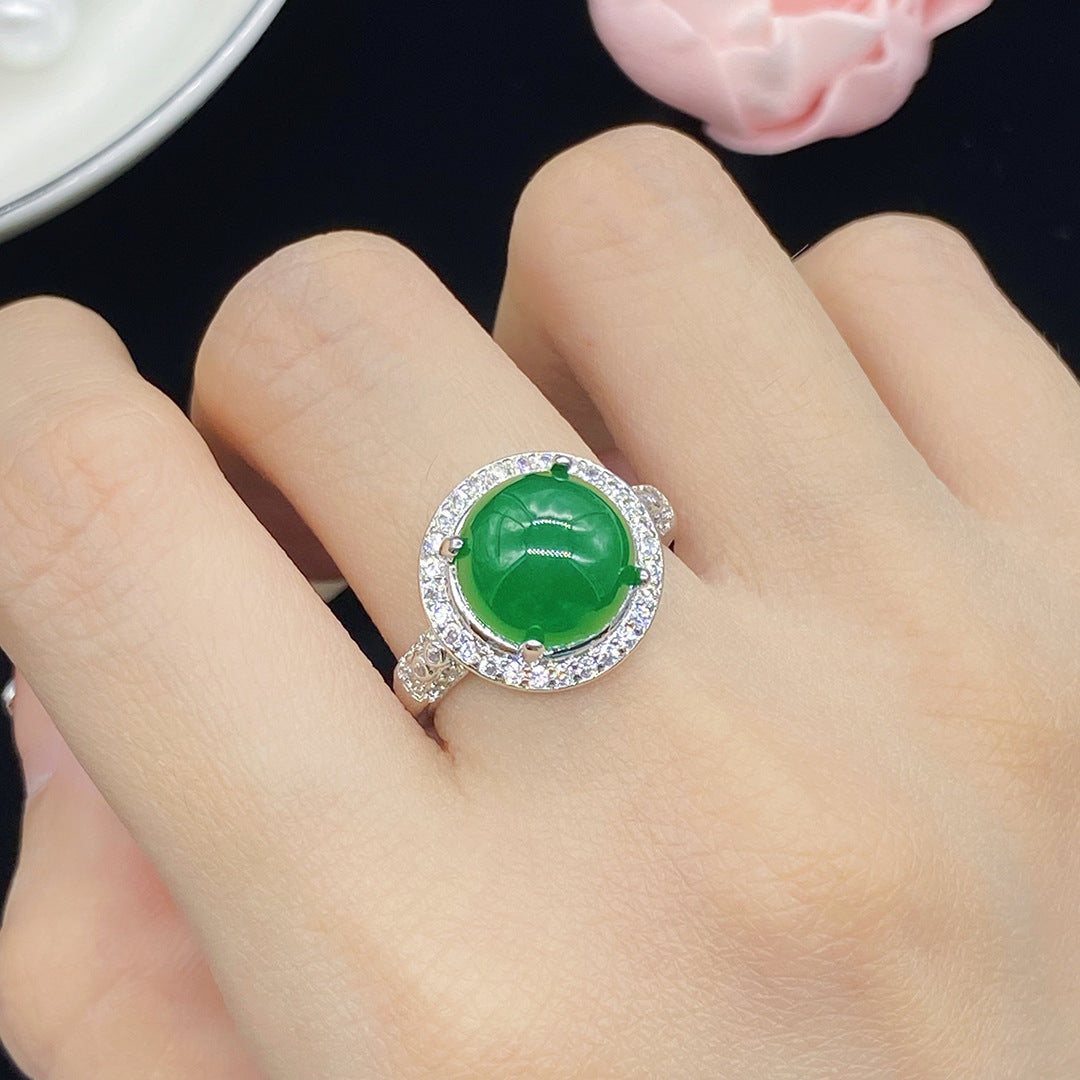 Natural Icy Chalcedony Jasper Open Female Rings