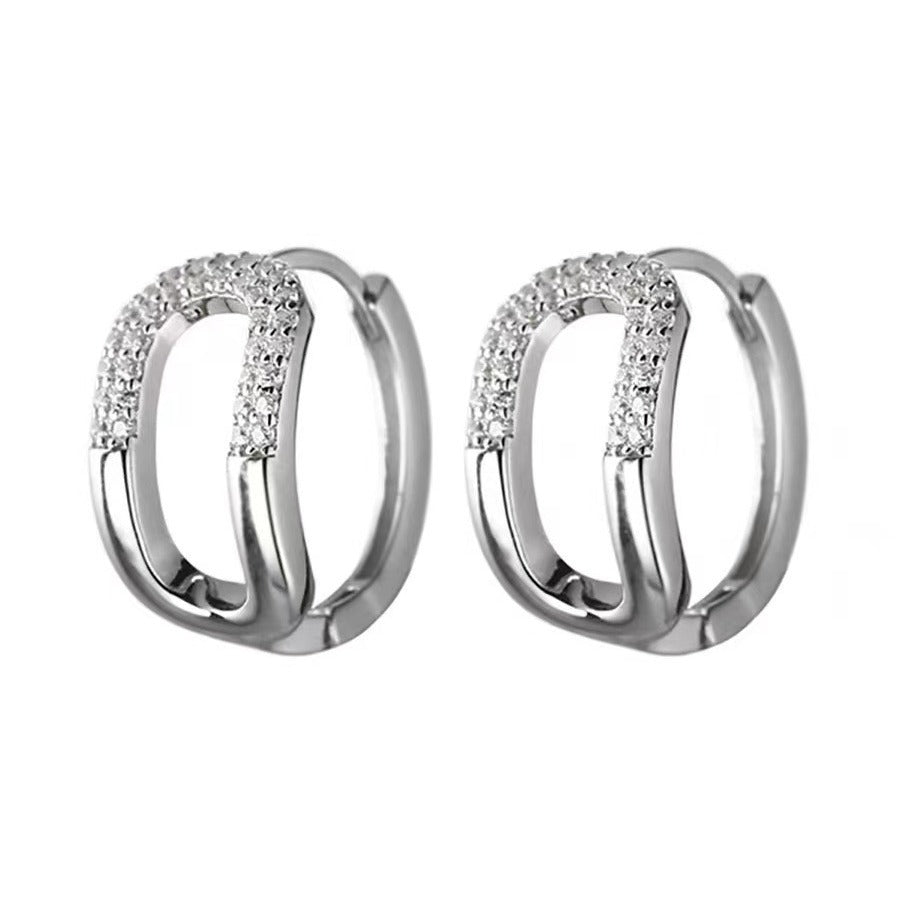 Clip Hollow Jeweled Personal Korean Style Everyday Joker Cold Exquisite Ear Buckle