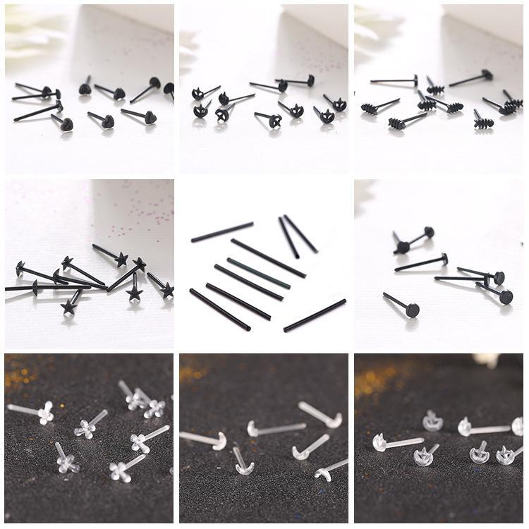 Boucles d'oreilles à épingle transparente en plastique pour femmes