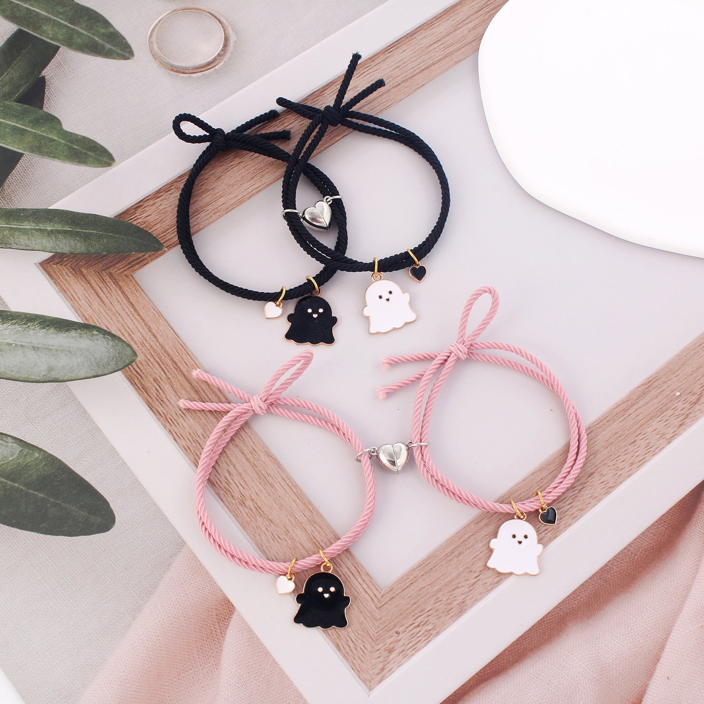 Damen & Herren Band Rope Love Magnet Halloween Ghost Armbänder