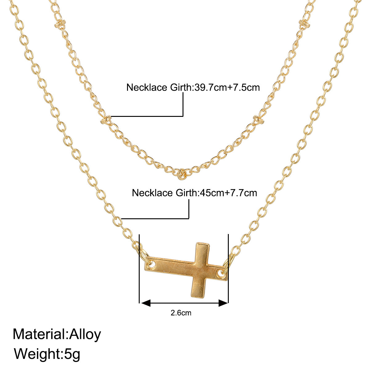 Women's Niche Style Double Layer Clip Beads Necklaces