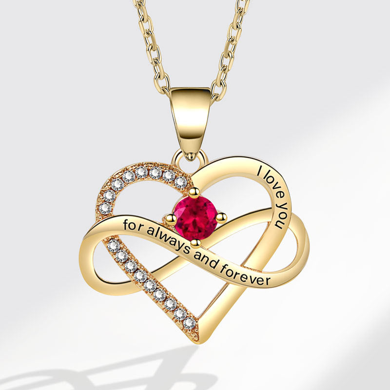 Colliers simples en forme de coeur avec micro incrustation de mode lettrage