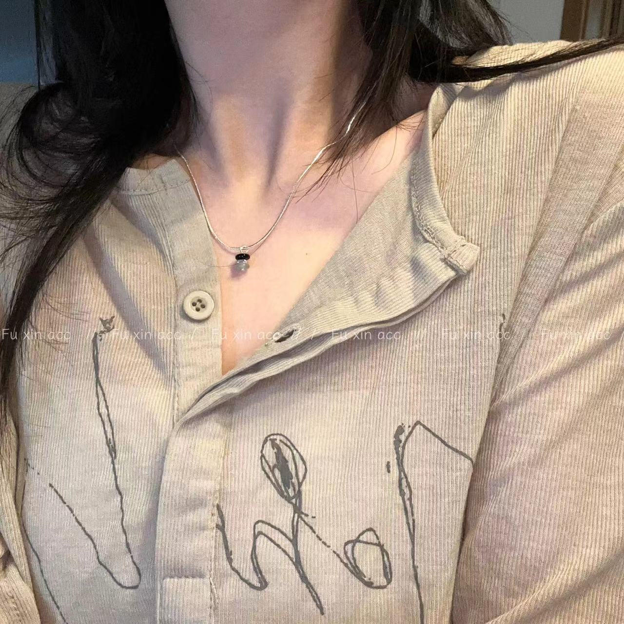 Fu Korean Style Aventurine Snake Bones Necklaces