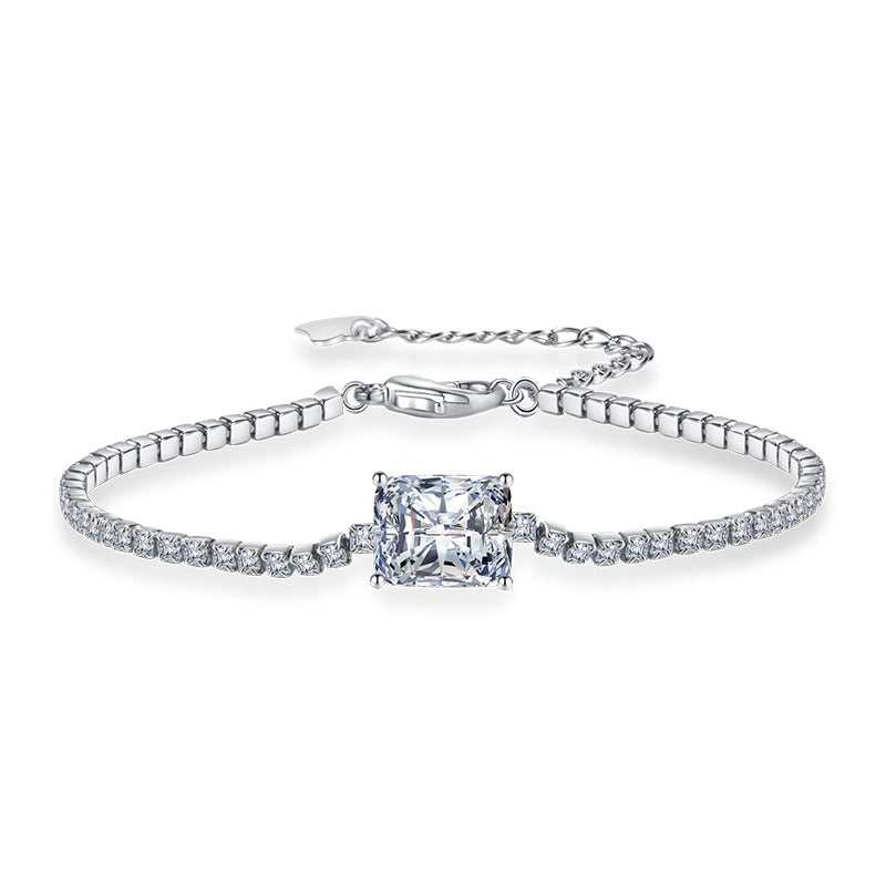 Edelsteine quadratische Diamantkette, modische rosa Armbänder