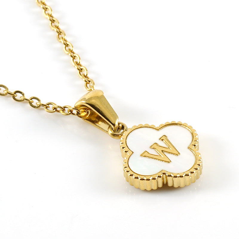 Women's Four-leaf Clover Pendant Stainless Steel Gold Necklaces