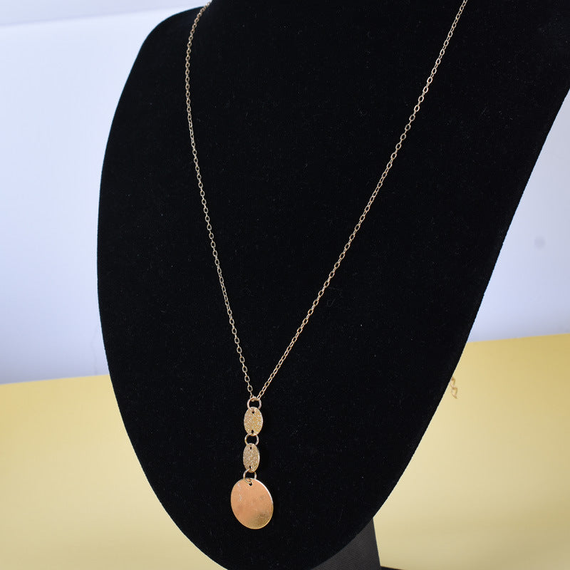 European Fashionable Round Sequin Female Personality Creative Clavicle Necklace