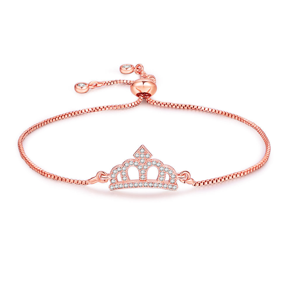 Einfache verstellbare Armbänder mit Zirkonornament und Kupfereinlage für Damen