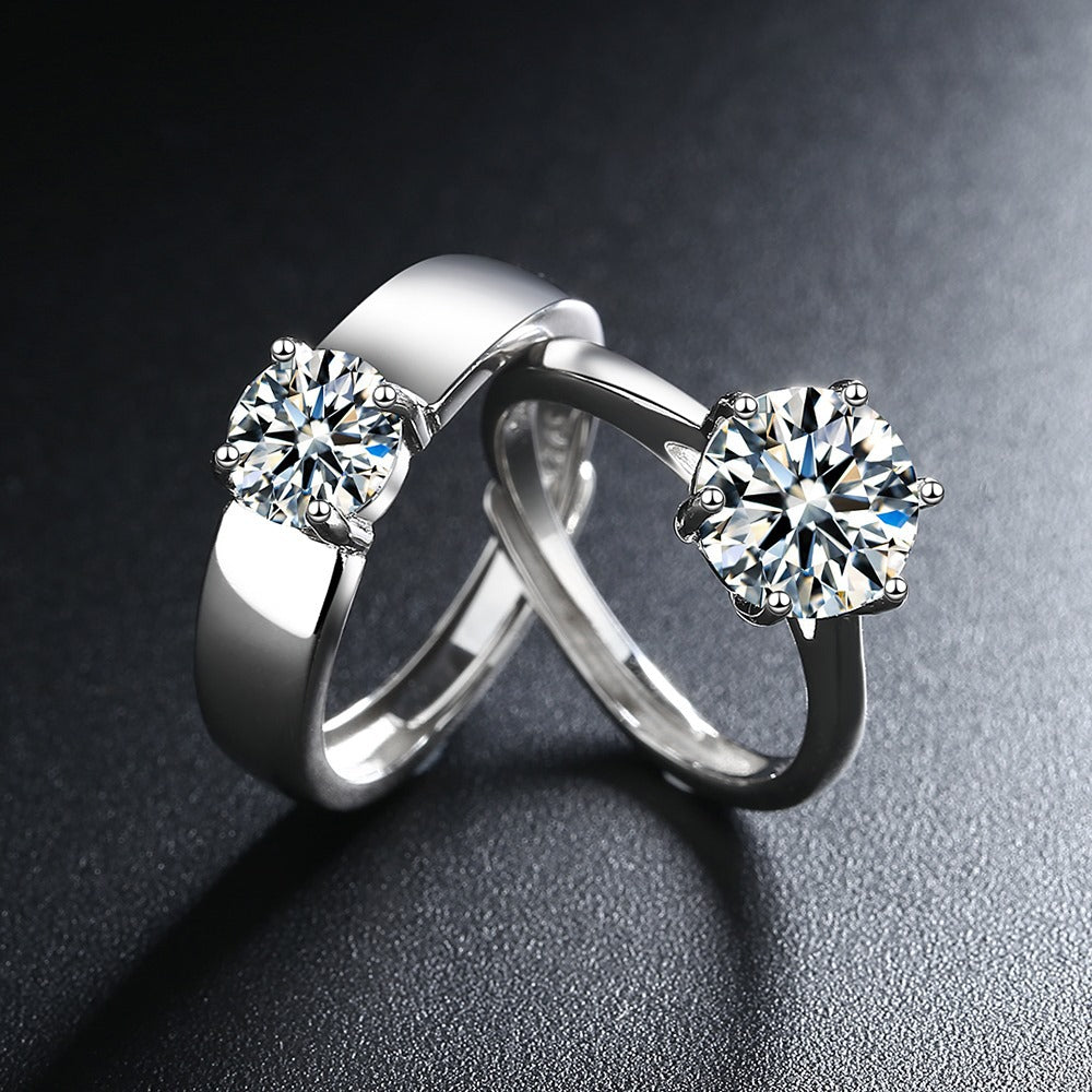 Offene Diamantringe mit frischem, schlichtem Zirkon im koreanischen Stil