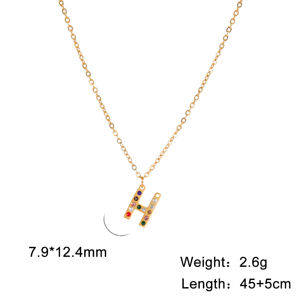 Titanium Steel Light Luxury And Simplicity Colorful Necklaces