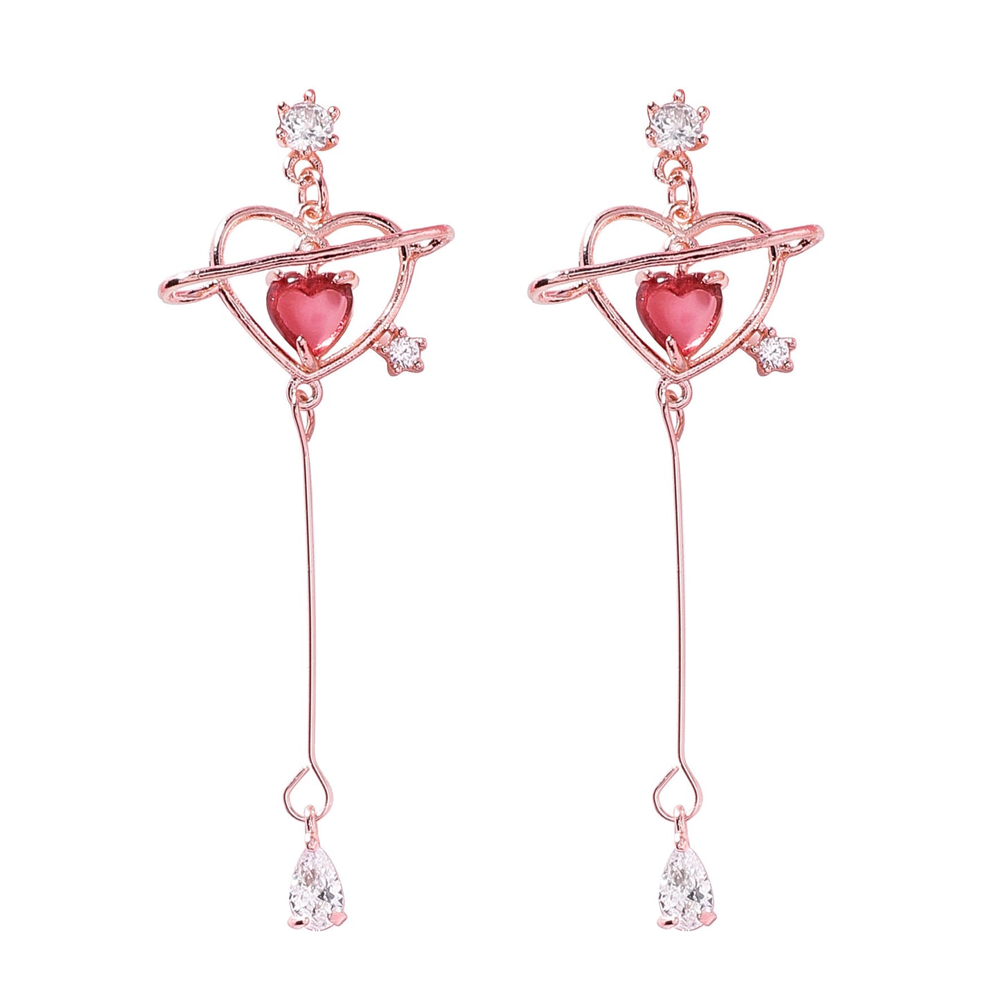 Women's Flower Sier Pin Elegant Long Fringed Earrings
