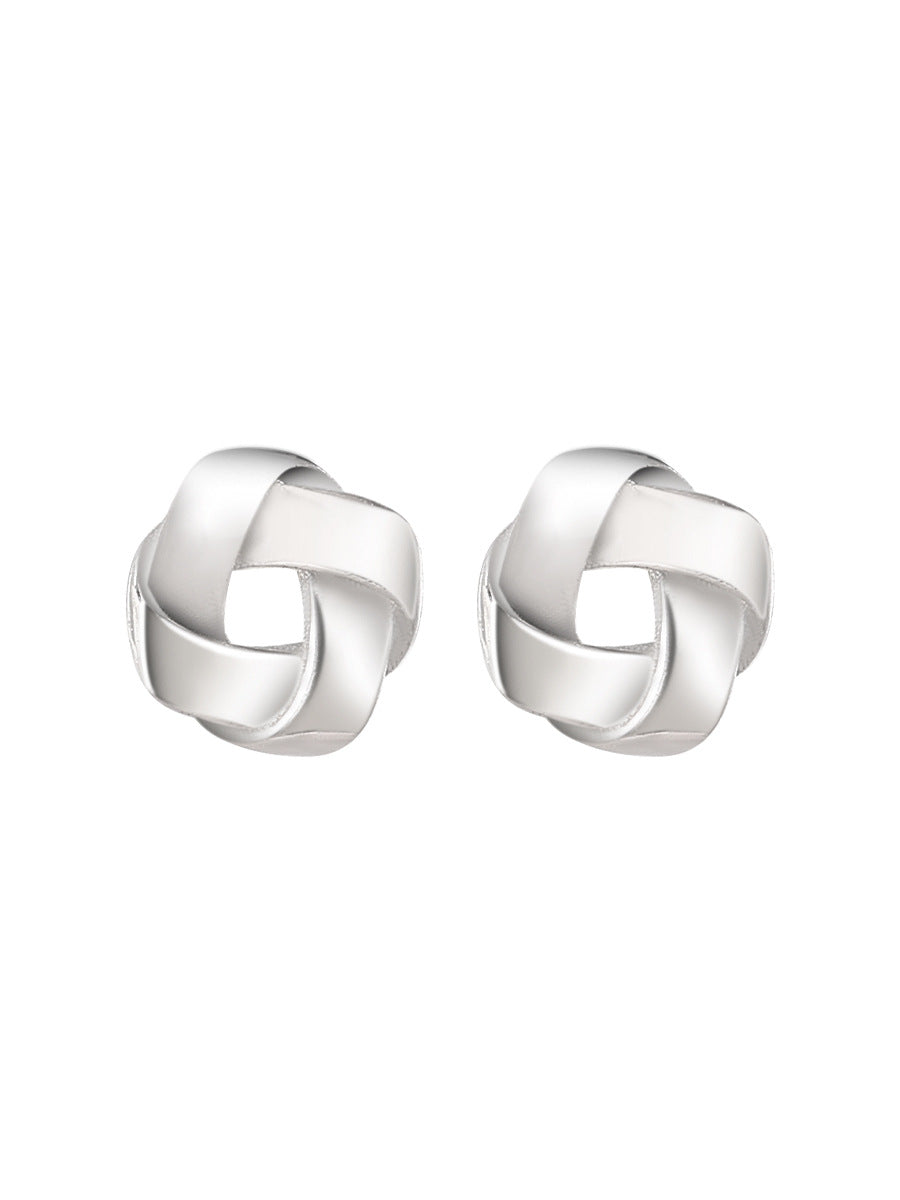Women's Mobius Sier Needle Simple Fashion Mini Earrings