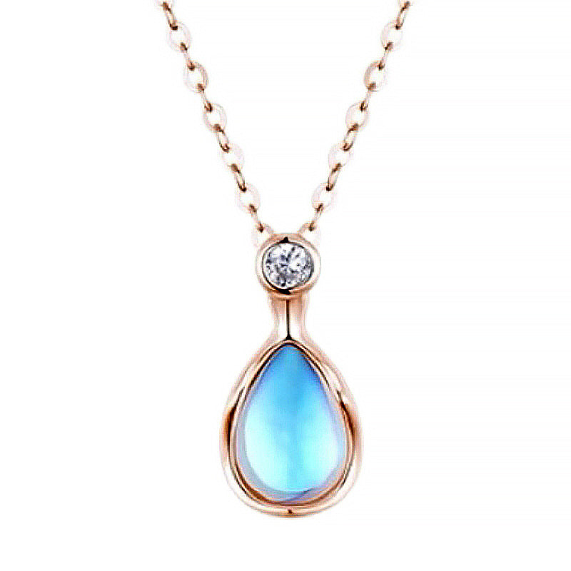 Tears High Sense Moonstone Water Drop Necklace