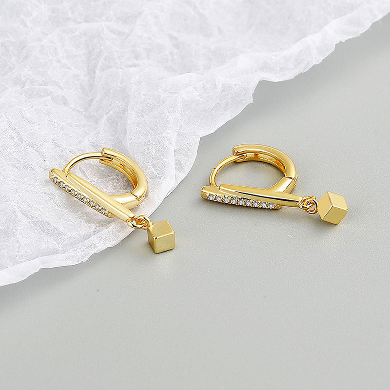 Women's Elegant Small Square Exquisite Ear Clip Rings
