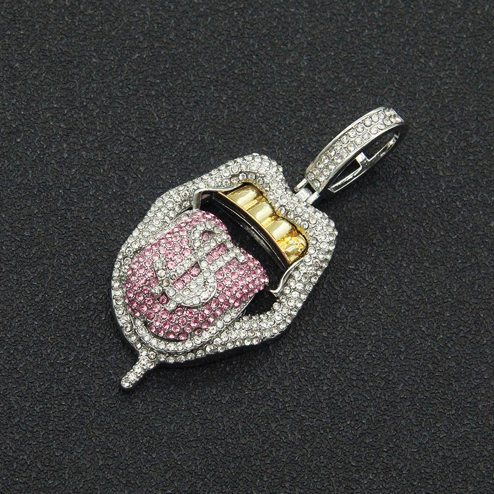 Colliers tridimensionnels en diamants avec décoration Hop Rap