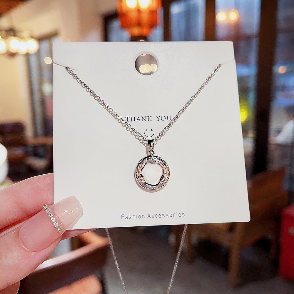 Circle Titanium Steel High Sense Niche Design Necklaces