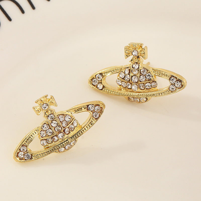 Planet Auricular Needle Simple Fashion Queen Mother Earrings