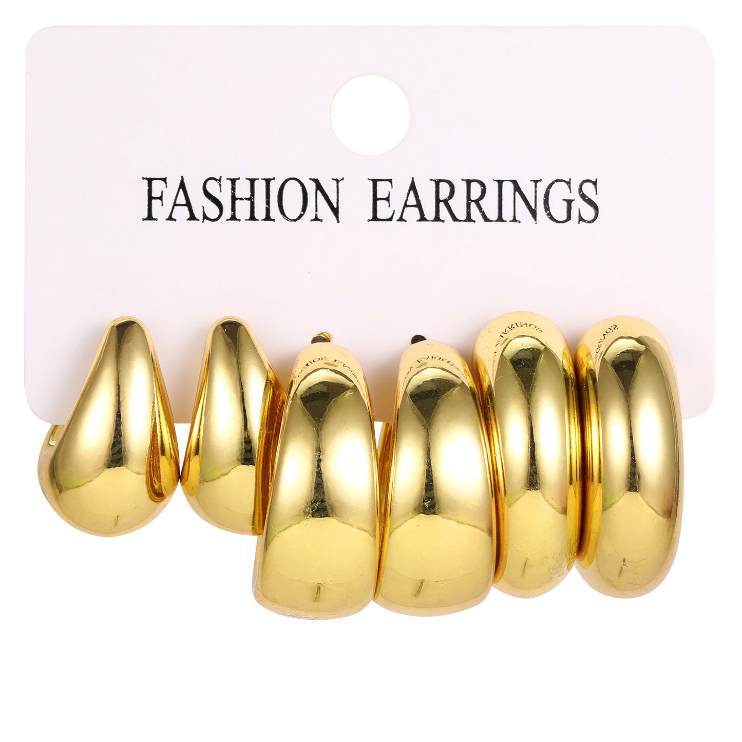 Metal High-grade Creative Retro Simple Bean-shaped Earrings