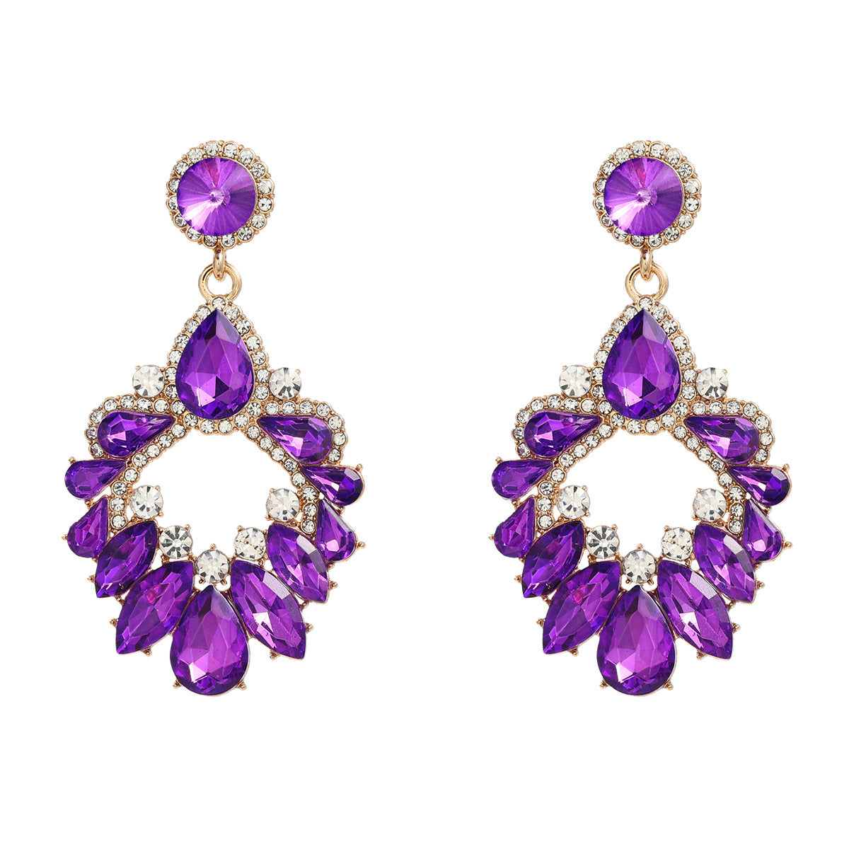 Women's Crystals Exaggerated Rhinestone Full Diamond Bohemian Earrings