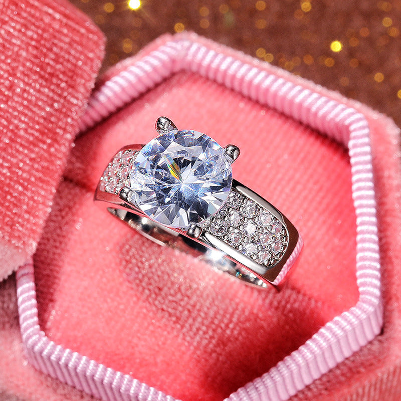 Ornament Fashion Creative Zircon Gemstone Wedding Week Rings