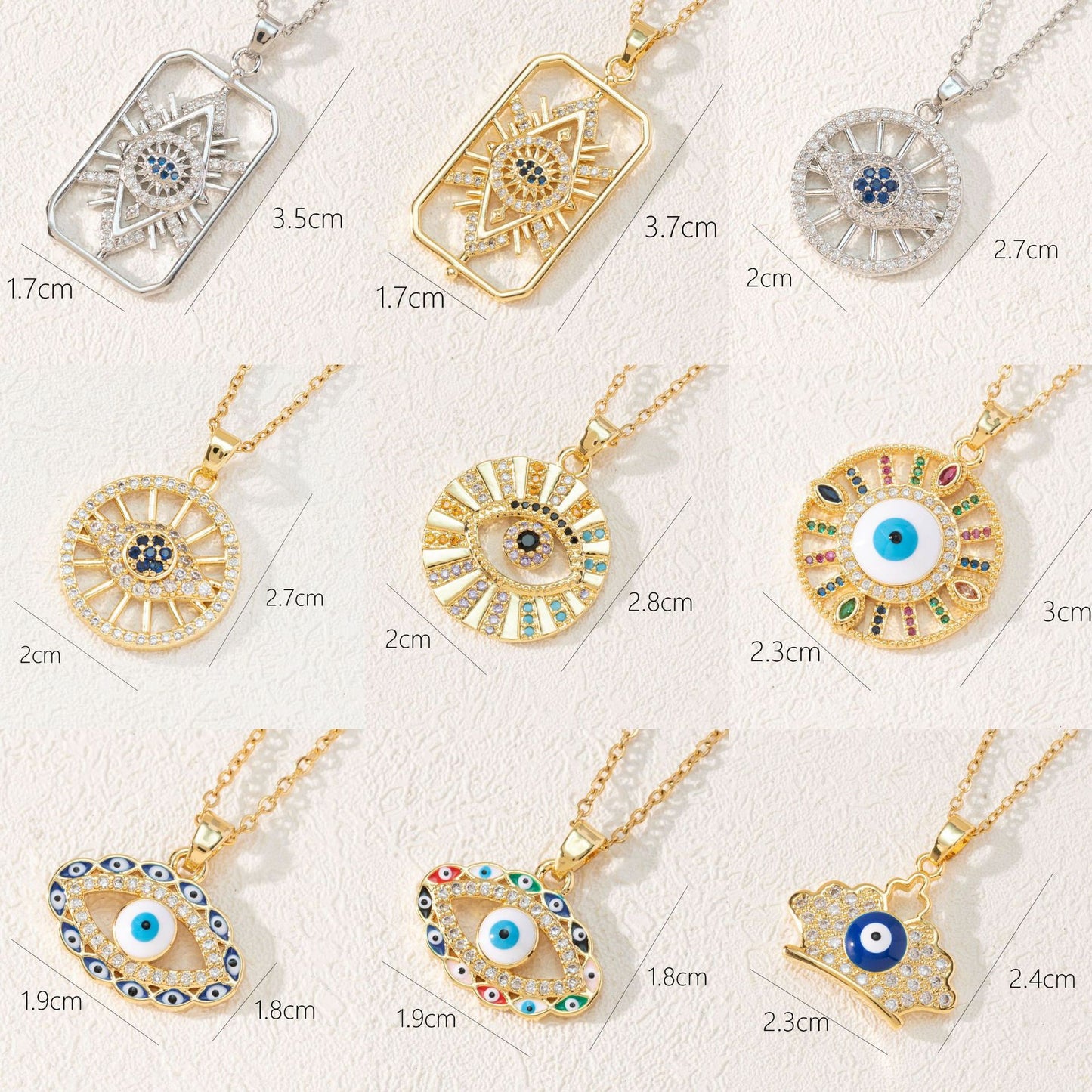 Style Fashion Dripping Zircon Eye Pendant Necklaces
