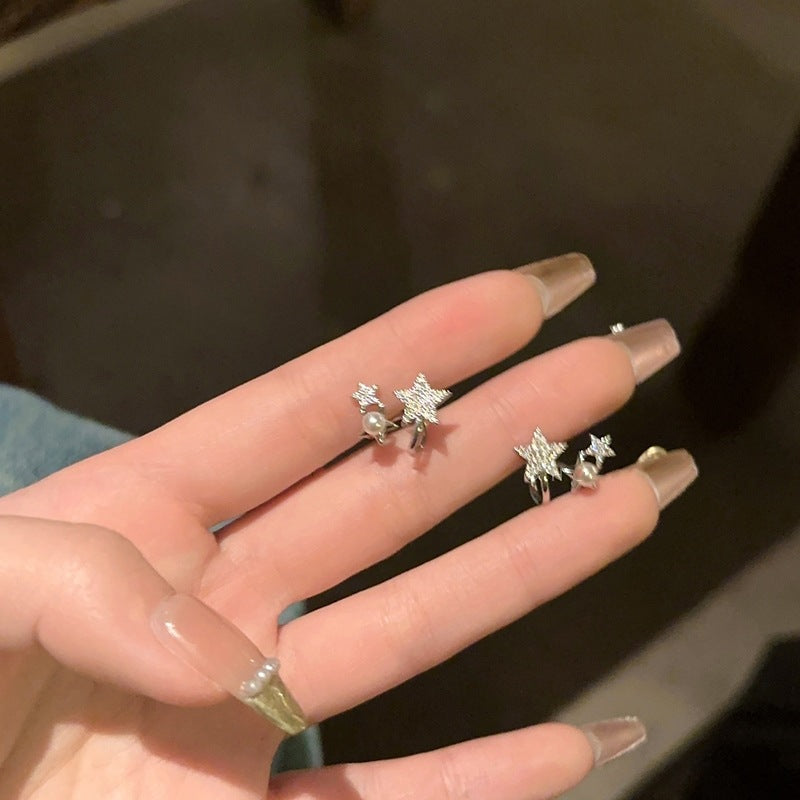 Women's Pearl Star Zircon For Trendy Niche Earrings